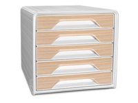 Nuance by CEP - Module de classement 5 tiroirs - blanc/hêtre