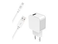 BigBen Connected - chargeur secteur pour smartphone + câble USB A/micro USB - blanc