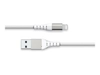 Force Power - Câble renforcé - USB A/ Lightning - 1.2 m - 2.4A - Blanc - Garanti à vie