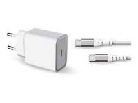 BIGBEN Connected - Force Power Lite - Chargeur secteur pour smartphone - 25W Power Delivry + Cable Renforcé USB C/USB C - Blanc - Garanti à vie