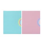 Viquel Rainbow Pastel - Lot de 2 pochettes coins - A4 - 4 compartiments
