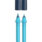 Schneider Paint-It 040 - pack de 2 cartouches de recharge Twin marker - 1 pointe ogive + 1 pointe pinceau - alaska blue
