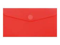 Wonday - Pochette polypro à scratch - 12,5 x 22,5 cm - Rouge semi-transparent