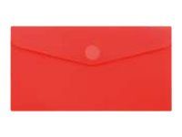 Wonday - Pochette polypro à scratch - 17,9 x 24,9 cm - Rouge semi-transparent