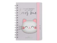 Agenda à spirale 1 semaine sur 2 pages - 8,5 x 13 cm - chaton - Legami