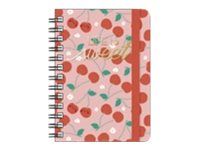 Agenda à spirale 1 semaine sur 2 pages - 8,5 x 13 cm - cerise - Legami