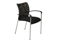 Lot de 4 chaises JULIA - avec accoudoirs - assise et dossier noir