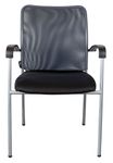 Lot de 4 chaises JULIA - avec accoudoirs - assise noire et dossier gris