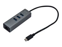 i-Tec USB-C Metal - Hub - 3 x SuperSpeed USB 3.0 + 1 x 10/100/1000 
