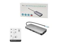 i-Tec USB-C Metal Nano - Station d'accueil - USB-C / Thunderbolt 3 - HDMI, 2 x DP - GigE