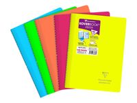 Clairefontaine Koverbook Neon - Cahier polypro A4 (21x29,7 cm) - 160 pages - petits carreaux (5x5 mm) + marge - disponible dans différentes couleurs