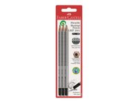 Faber-Castell Grip 2001 - Blister de 3 crayons à papier bout gomme - HB