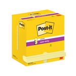Lot de 12 blocs Z-Notes Post-it® Super Sticky, Jaune Canari, 76 mm x 127 mm, 90 Feuilles/Bloc 100% PEFC