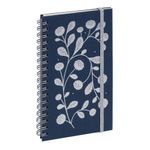 Agenda de poche spiralé Végétal Espace 16S - 1 semaine sur 2 pages -  9 x 16 cm - Bleu - Exacompta