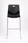 Tabouret TECSUP - Empilable - coque en polypropylène noir - pieds chromés fenêtre