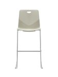 Tabouret TECSUP - Empilable - coque en polypropylène blanc - pieds chromés fenêtre
