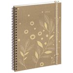 Agenda spiralé Végétal Pratic S - 1 semaine sur 2 pages - 14 x 18 cm - kraft - Exacompta