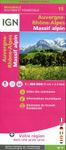 Carte Auvergne Rhone Alpes Recto/Verso Massif Alpin