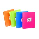 Viquel Happy Fluo - Classeur 4 anneaux - Dos 35 mm - A4 - pour 250 feuilles - disponible dans différentes couleurs