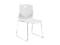 Chaise TECSEAT - Empilable - coque en polypropylène blanc - pieds chromés fenêtre