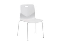 Chaise TECSEAT - Empilable - coque en polypropylène blanc - pieds métal blanc