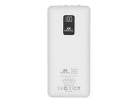 RIVACASE Rivapower VA2210 - powerbank / batterie de secours - 10000 mAh - 4 connecteurs de sortie (USB-A, Micro-USB de type B, Lightning, USB-C) - blanc