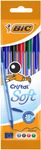 Bic Cristal Soft - 5 Stylos-bille - Pointe Moyenne (1.2 mm) - couleurs assorties
