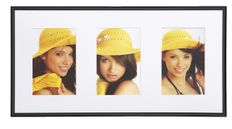 Cadre photos plastique multi vues WALTHER "Galeria" 3 vues 10 x 15 cm coloris noir