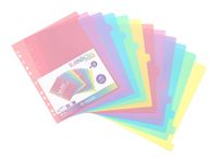 Viquel Rainbow Pastel - Intercalaire 12 positions - A4 Maxi - polypropylène coloré