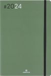 Agenda Flex - 1 semaine sur 2 pages - 17 x 24,5 cm - kaki - Oberthur