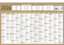 Calendrier bancaire année civile BOUCHUT "Natura Maxi" 43 x 65 cm coloris beige
