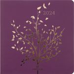 Agenda Astoria - 1 semaine sur 2 pages - 16 x 16 cm - prune - Oberthur