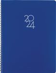 Agenda à spirale Portland - 1 semaine sur 2 pages - 22 x 30 cm - bleu - Oberthur