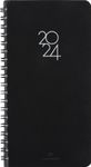 Agenda de poche spiralé Portland - 1 semaine sur 2 pages - 9,5 x 17 cm - noir - Oberthur
