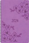Agenda à spirale Primrose - 1 semaine sur 2 pages - 17 x 24,5 cm - lilas - Oberthur