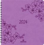 Agenda à spirale Primrose - 1 semaine sur 2 pages - 16 x 16 cm - lilas - Oberthur