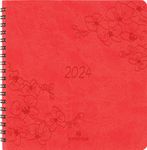 Agenda à spirale Primrose - 1 semaine sur 2 pages - 16 x 16 cm - corail - Oberthur