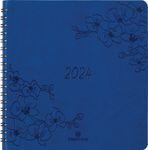 Agenda à spirale Primrose - 1 semaine sur 2 pages - 16 x 16 cm - bleu marine - Oberthur