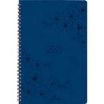Agenda à spirale Primrose - 1 semaine sur 2 pages - 10 x 15 cm - bleu marine - Oberthur