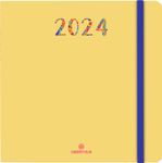 Agenda Merida - 1 semaine sur 2 pages - 16 x 16 cm - jaune - Oberthur