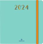Agenda Merida - 1 semaine sur 2 pages - 16 x 16 cm - vert - Oberthur