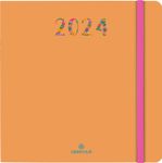 Agenda Merida - 1 semaine sur 2 pages - 16 x 16 cm - orange - Oberthur