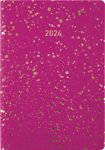 Agenda Céleste - 1 semaine sur 2 pages - 17 x 24,5 cm - fuchsia/or - Oberthur