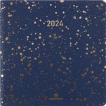 Agenda Céleste - 1 semaine sur 2 pages - 16 x 16 cm - bleu marine/or - Oberthur