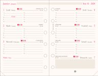 Oberthur - Recharge pour organiseur - 1 semaine sur 2 pages (semainier international) - 8 x 15 cm