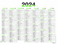 Calendrier Fluo - 7 mois par face - 32 x 42 cm - vert - Oberthur