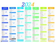 Calendrier Nuance - 7 mois par face - 32 x 42 cm - Oberthur