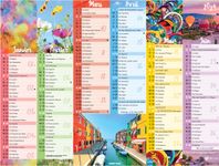Calendrier Color Story - 6 mois par face - 32 x 42 cm - Oberthur
