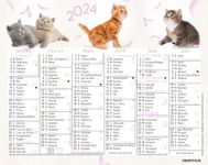 Mini calendrier illustré - 6 mois par face - 13,5 x 17,5 cm - différents modèles disponibles - Oberthur