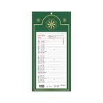 Calendrier Lecas long classique - mensuel à feuillets - 16 x 33,3 cm - vert